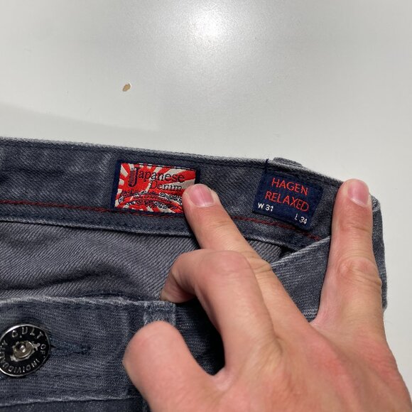 Cult of Individuality Hagen Relaxed Gray Selvedge Denim Jeans mens size 31x27 - Picture 4 of 12